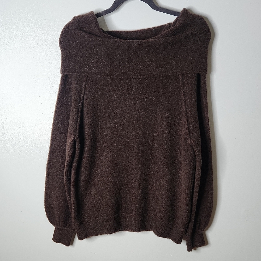 Free People Off-Shoulder Sweater - Brown Size S/P